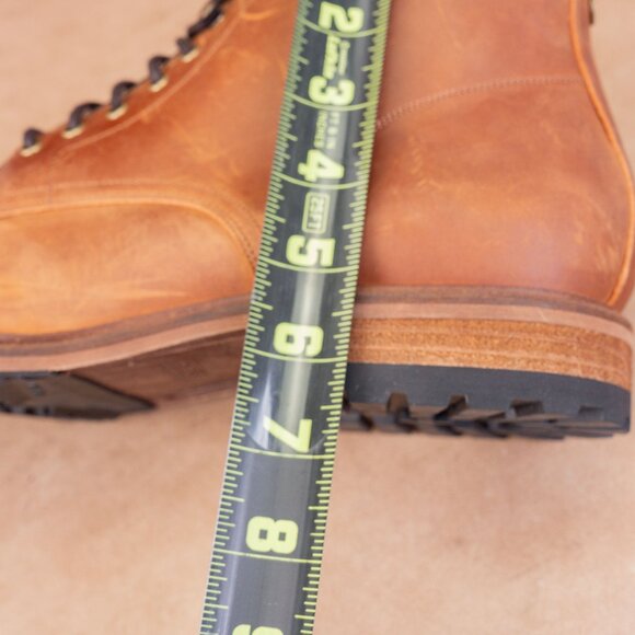 Warfield & Grand Men Cognac Leather Lace-up Dress Combat Boots sz 13 - Picture 6 of 8